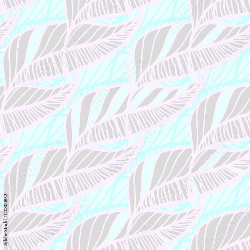 Hand Drawn Feather Seamless Background