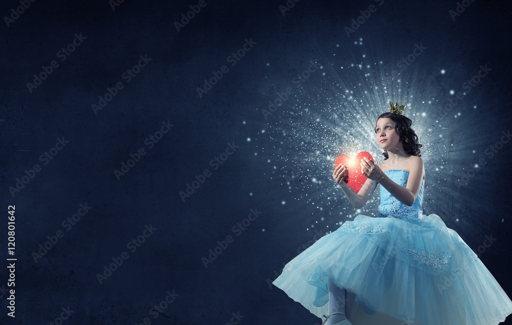 Naklejka premium She is little princess . Mixed media