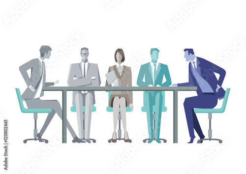 Gruppe Geschäftsleute um einen Konferenztisch