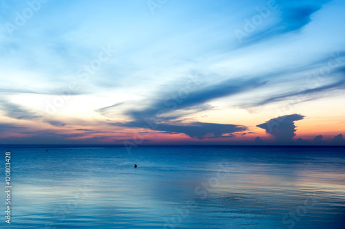 beautiful sunrise sunset  over the ocean in high contrast