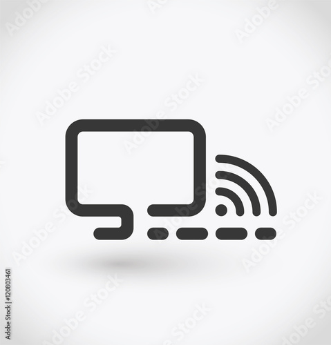 Simple wireless computer icon on white background. Simple wireless computer vector. EPS10.