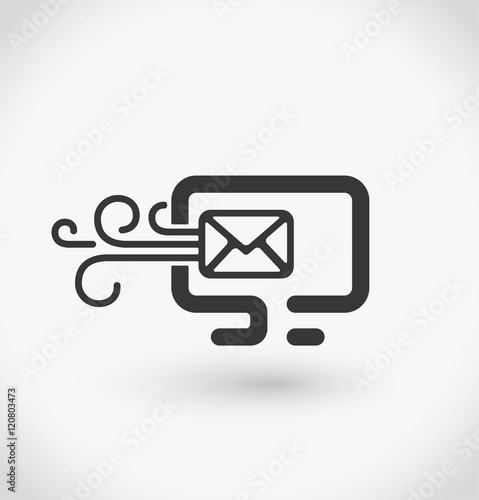 Simple incoming PC mail icon on white background. Simple incoming PC mail vector. EPS10.