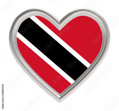 Trinidad and Tobago flag in silver heart isolated on white background. 3D illustration. Free Download Trinidad and Tobago flag in silver heart isolated on white background. 3D illustration. - GFXLoad