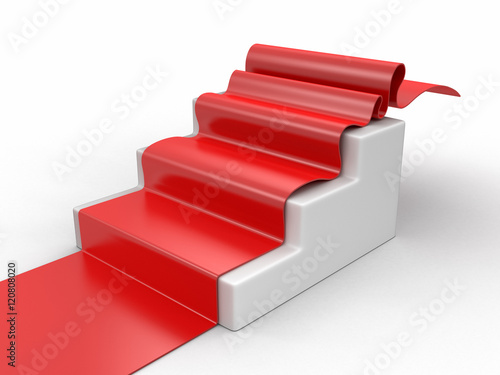Red Carpet on staircase. Image with clipping path