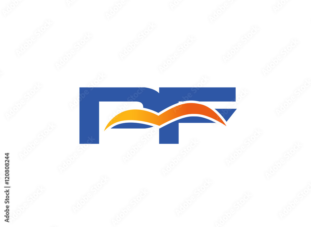 PF Logo. Vector Graphic Branding Letter Element
