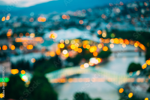 Blurred Boke Bokeh Background Of City Night Illumination, Lights © Grigory Bruev