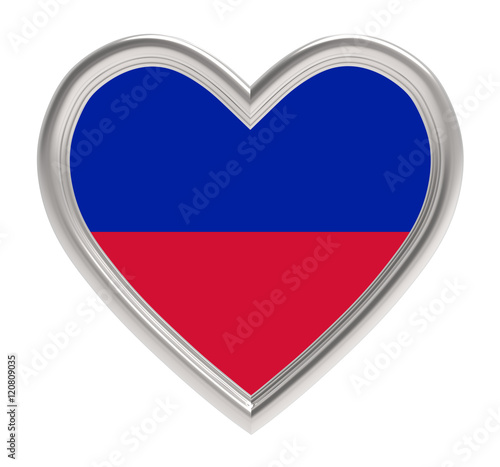 Haiti flag in silver heart isolated on white background. 3D illustration. Free Download Haiti flag in silver heart isolated on white background. 3D illustration. - GFXLoad