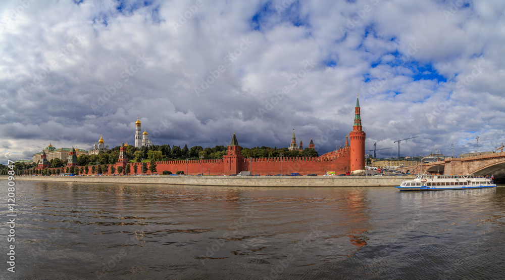 Moscow Kremlin, view from the river on a summer day