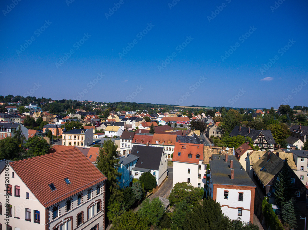 Aerial view of goessnitz altenburg thuringia town