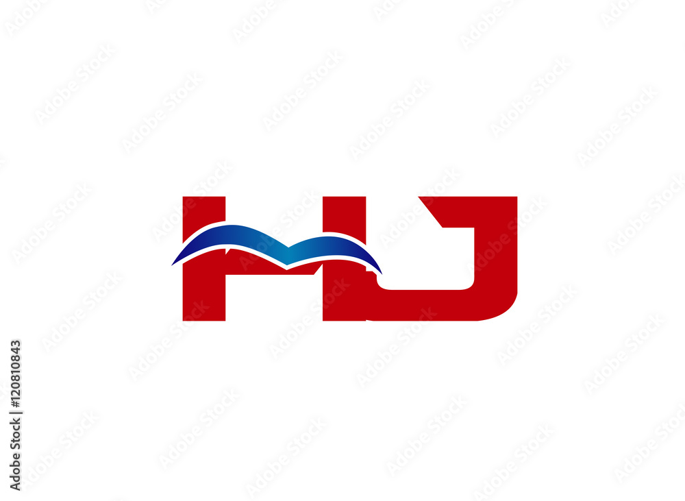 Fototapeta premium JH Logo. Vector Graphic Branding Letter Element 