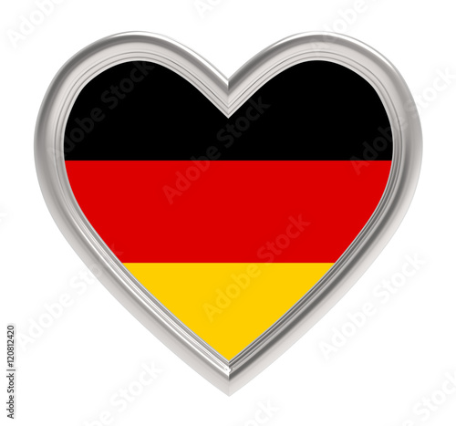German flag in silver heart isolated on white background. 3D illustration. Free Download German flag in silver heart isolated on white background. 3D illustration. - GFXLoad
