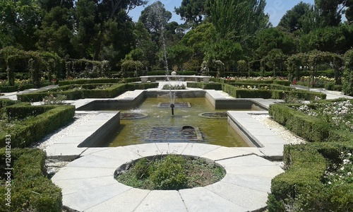 Fuente del Parque del Retiro de Madrid, España.