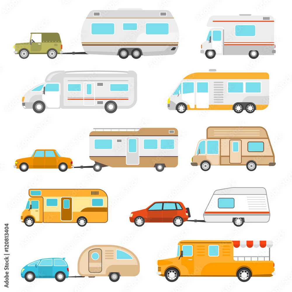 Recreational Vehicle Icons Set Recreational Vehicle Icons Set