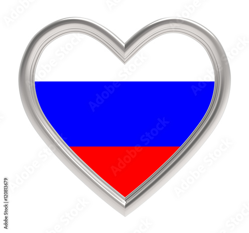 Russian flag in silver heart isolated on white background. 3D illustration. Free Download Russian flag in silver heart isolated on white background. 3D illustration. - GFXLoad