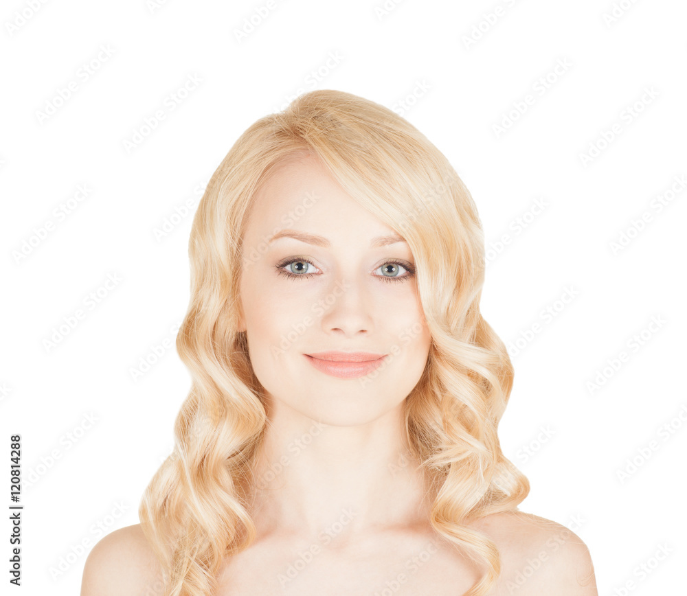 the beautiful blonde on the isolated background the beautiful blonde on the isolated background