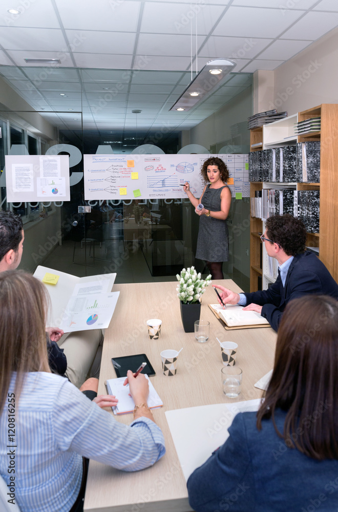 Female coach training business team at headquarters Female coach training business team at headquarters