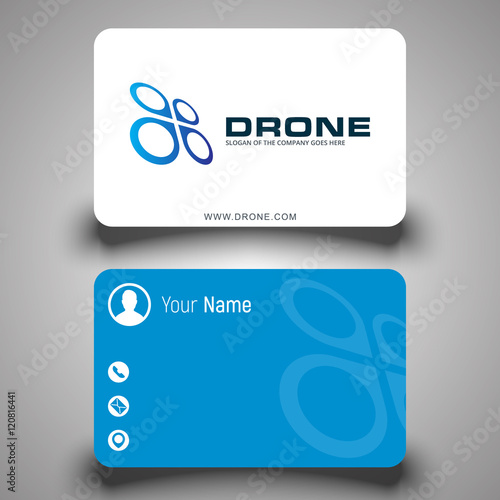 Business card. Drone logo. Aerial footage. Vector