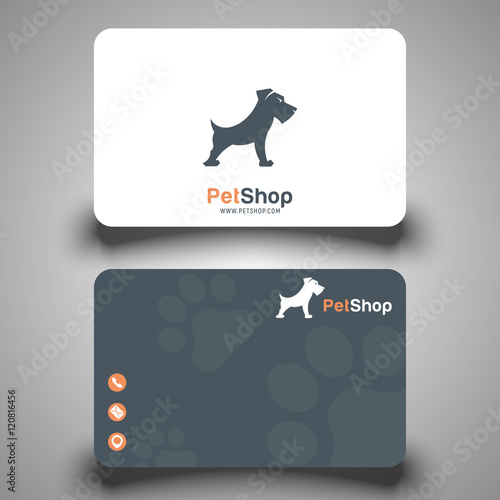 Business card. Pet shop. Vector