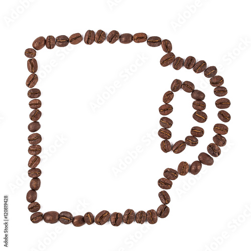 coffee beans in cup shape