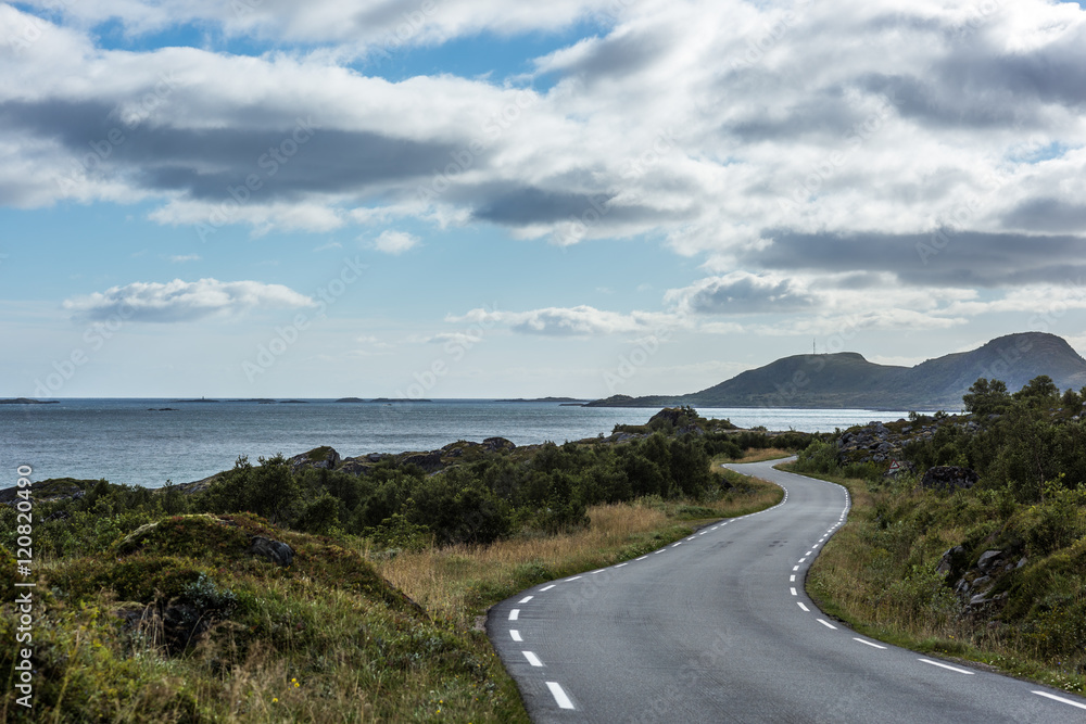 Curvy country road along the coast. Curvy country road along the coast.