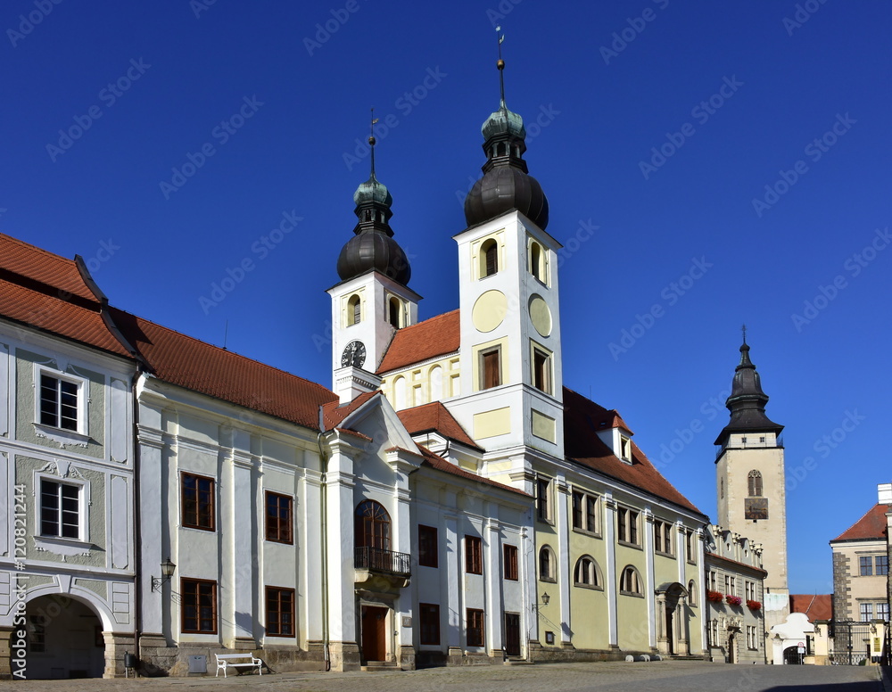 Saint Jakub and Jesus church of town Telc,Czech republic