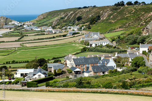 Foto Village on the island of Jersey from the vantage point from the