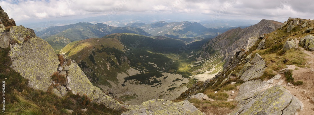 north panorama view from summit of Dumbier in Nizke Tatry mountains in Slovakia