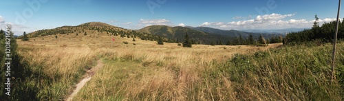east view from hillside of Skalka in Nizke Tatry mountains in Slovakia