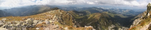 west panorama view from summit of Dumbier in Nizke Tatry mountains in Slovakia photo