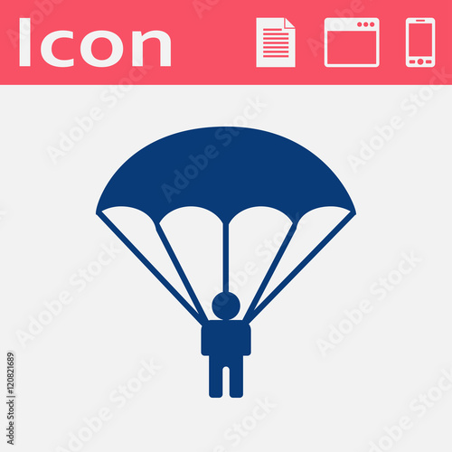 Parachute sport illustration. parachutist icon