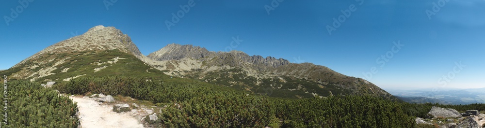 panorama of Krivan mountain in Vysoke Tatry mountains in Slovakia