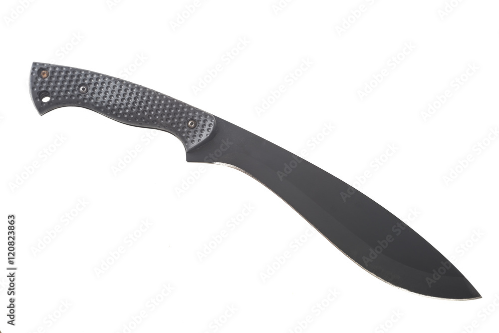 Kukri knife with black handle isolated on white background Kukri knife with black handle isolated on white background