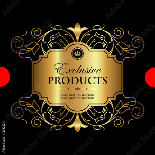 Luxury ornamental gold label