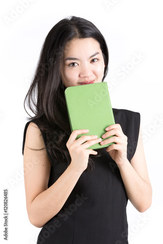 Young businesswoman holding a tablet