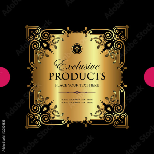 Luxury ornamental gold label