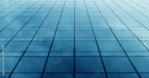 glass wall of skyscraper