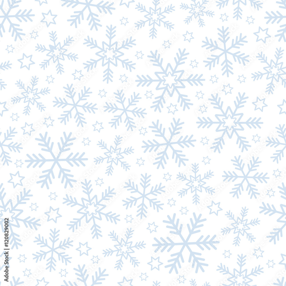 Blue Snowflake Seemless Pattern Design Blue Snowflake Seemless Pattern Design