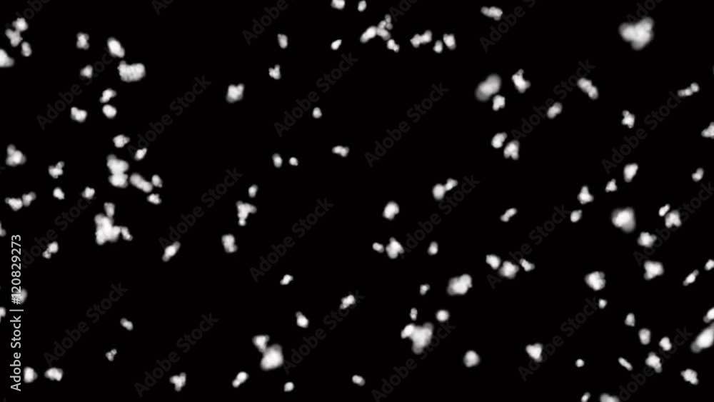 Realistic snowfall for christmas on black background for use in screen mode Realistic snowfall for christmas on black background for use in screen mode