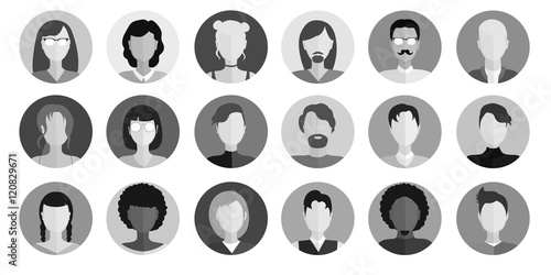 Icons with women of different nationalities for your design