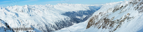 Dolomiten Alps winter view  Austria . Panorama.