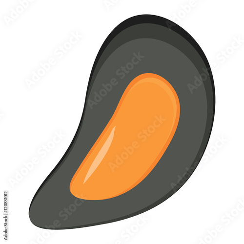 Fresh mussel gastronomy ingredient on white background. Shellfish nutrition nature food freshness mussels. Dinner cooked mussels gourmet healthy cuisine seafood gastronomy ingredient vector.