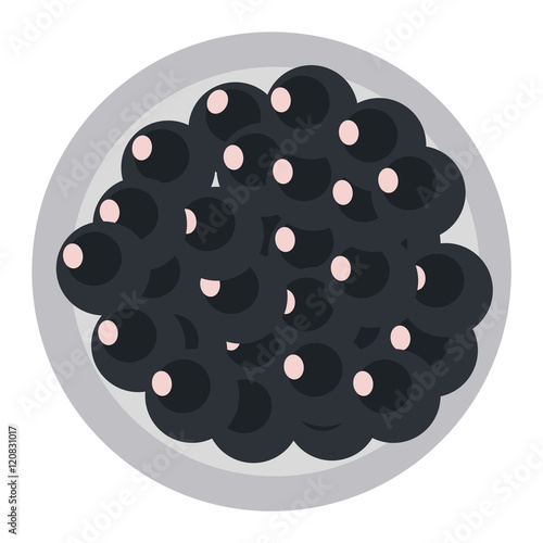 Black caviar in spoon seafood snack isolated on white background. Wealth expensive luxury raw black caviar gourmet appetizer. Fish luxury black caviar healthy salty meal delicacy seafood snack vector.