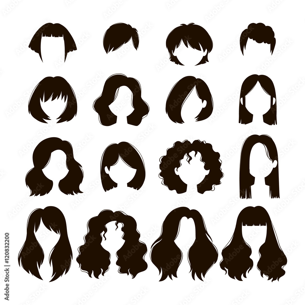 Vector woman hairstyle. Stock Vector | Adobe Stock