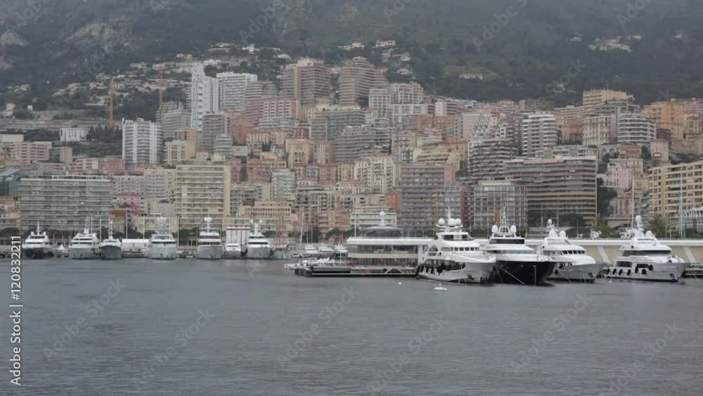 Monaco Port With Luxury Yachts Monaco Port With Luxury Yachts