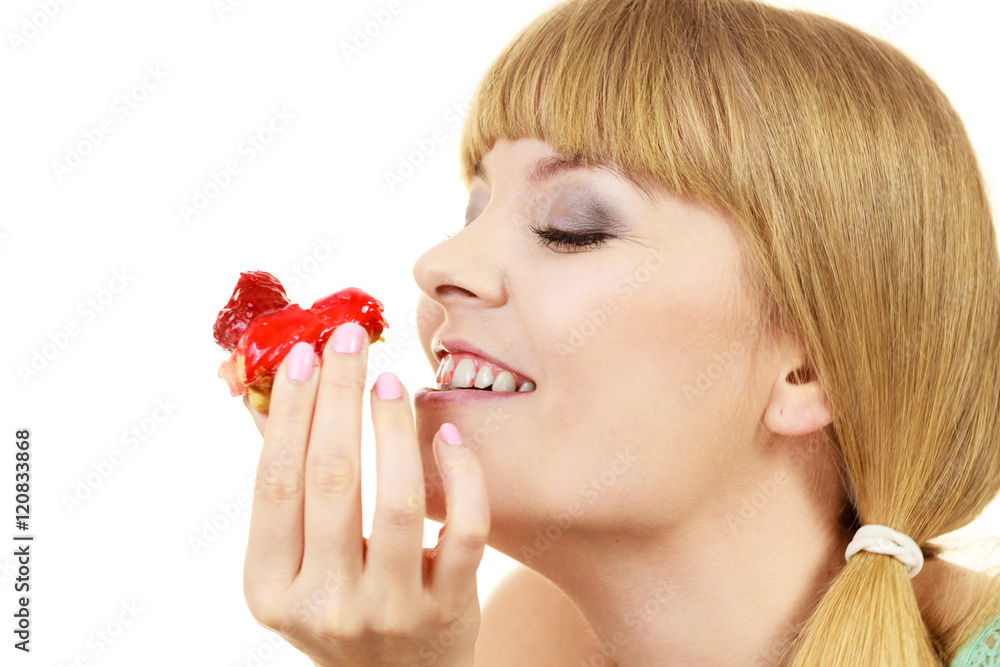 Woman eating cupcake sweet food Stock Photo Adobe Stock