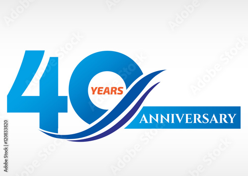 40 years anniversary Template logo