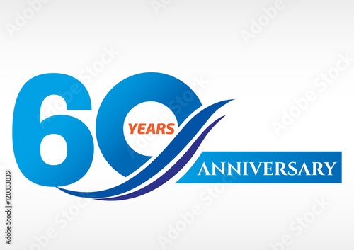 60 years anniversary Template logo