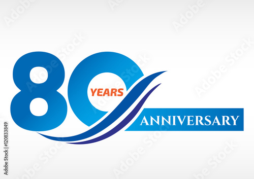 80 years anniversary Template logo