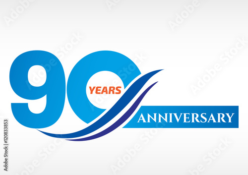 90 years anniversary Template logo