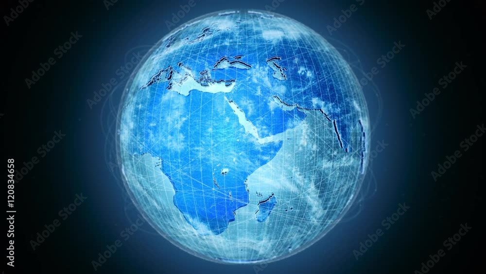 Digital 3D Earth Globe of Information Loop Digital 3D Earth Globe of Information Loop
